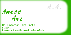 anett ari business card